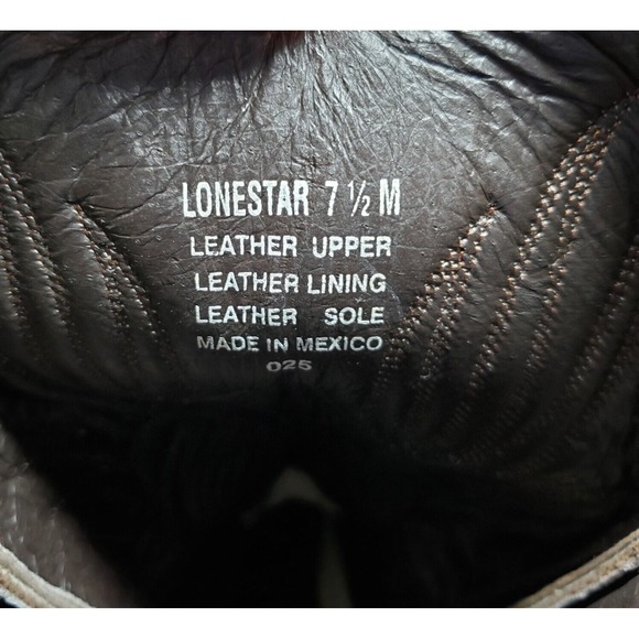 Steve Madden Lonestar Western Boots Womens 7.5 Brown Leather Cowboy Pointed Toe - Picture 13 of 15